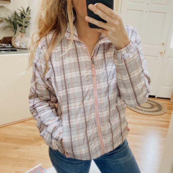 The North Face Jackets & Blazers - North Face Pink Plaid Insulated Zip Up Jacket